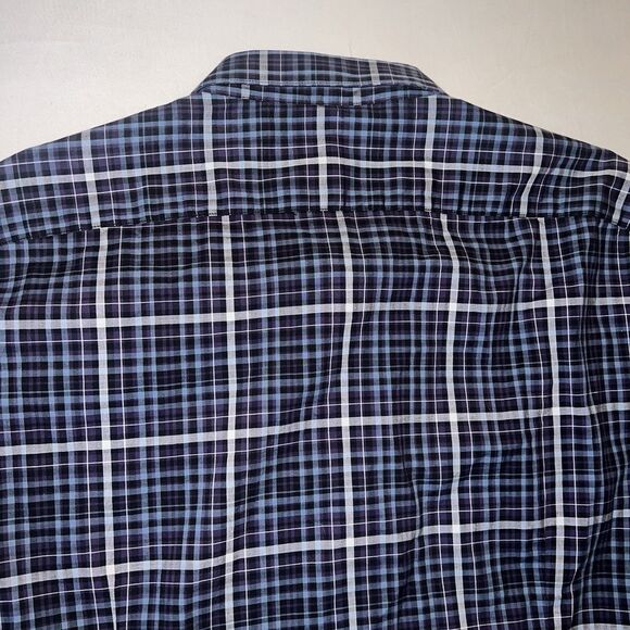 John Varvatos Men’s Button Down Plaid Shirt Large Purple Blue W184V3B-71JA - Picture 7 of 7